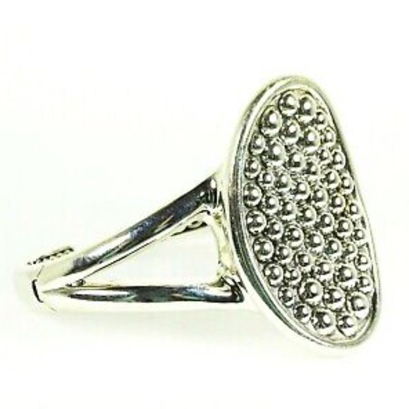 LAGOS NWT Gorgeous Caviar Sterling Silver Hinged Bracelet Size M - Picture 4 of 11